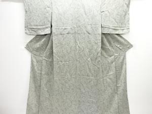 縮緬地　葉模様単衣小紋着物